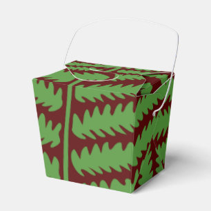 Green Leaf Brown Take Out Favor Box