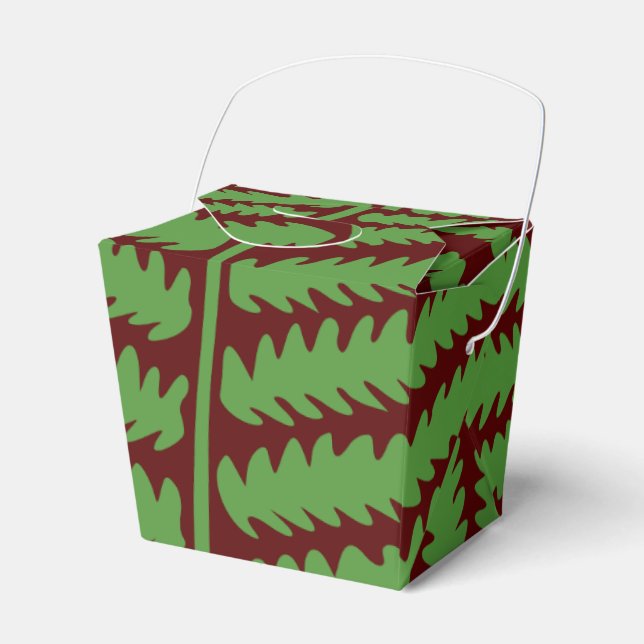 Green Leaf Brown Take Out Favor Box (Front Side)