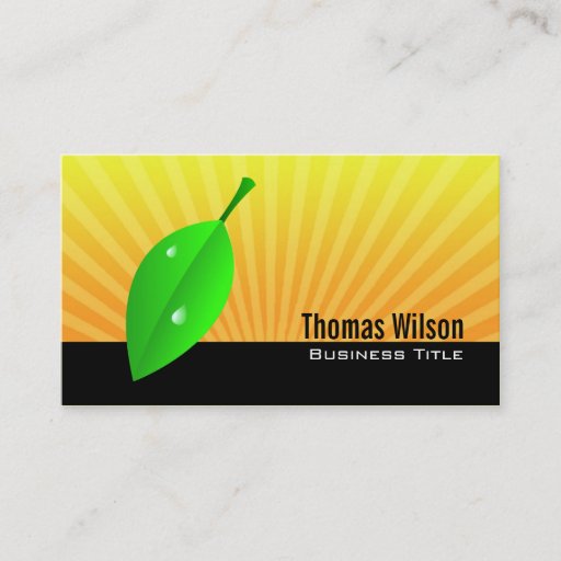 Customizable Green Leaf Business Cards