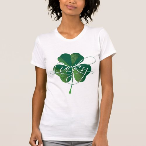 Green  Leaf Clover Lucky St Patricks Day  T_Shirt