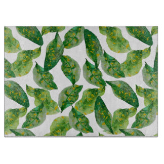 Green leaf cutting board