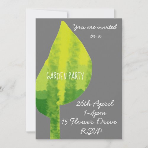 Green leaf eco nature Garden party function Invitation