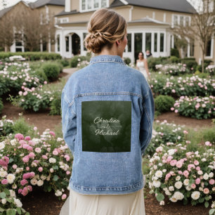 Green leaf elegant greenery spring wedding denim jacket