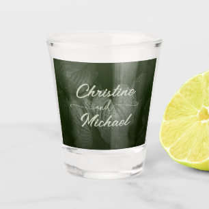 Green leaf elegant greenery spring wedding shot glass