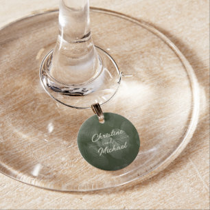 Green leaf elegant greenery spring wedding wine charm
