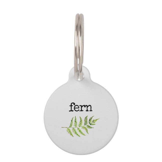 Green Leaf Fern Pet ID Tag