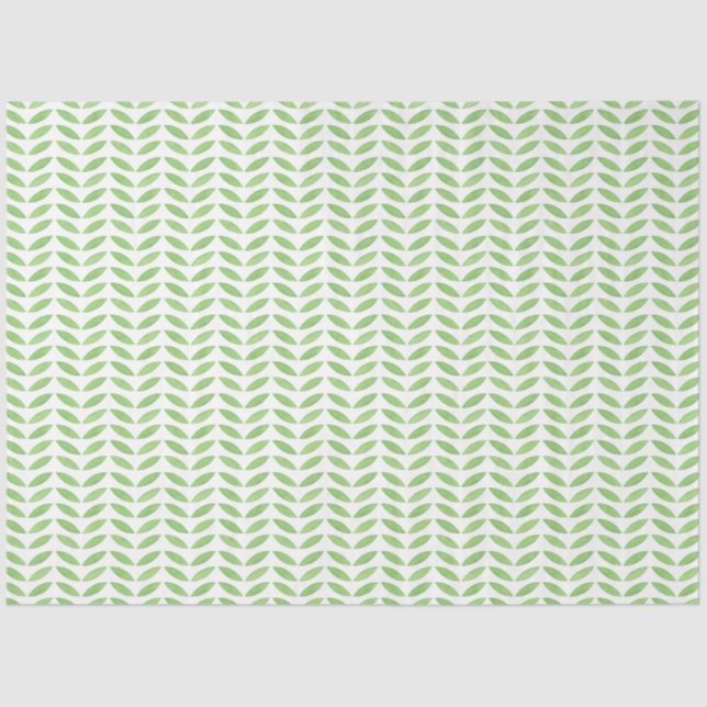 Green Leaf Floral Pattern Tissue Paper (Front)