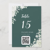  Green Leaf Floral QR Code Table Number (Front)