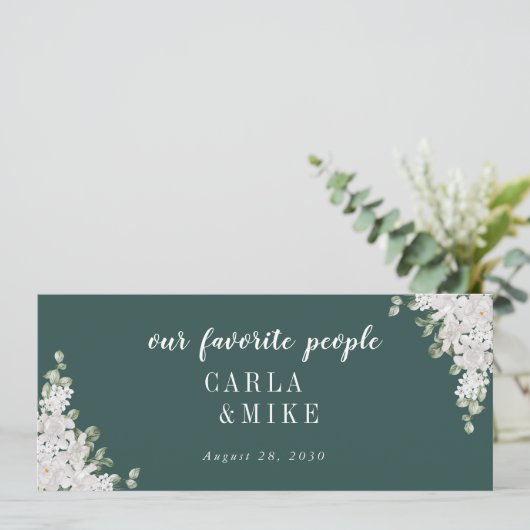 Green Leaf Floral Seating Chart Header (Standing Front)