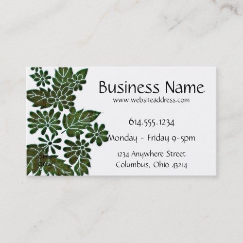 Green Leaf/Flower Elegant Business Card