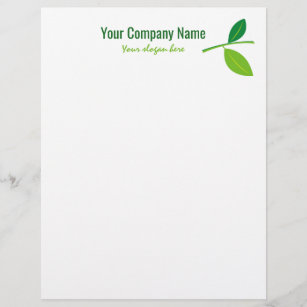 Green leaf gardener company logo custom letterhead