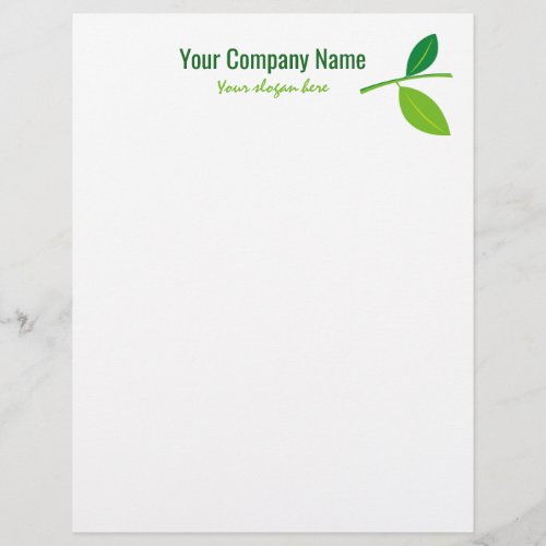 Green leaf gardener company logo custom letterhead