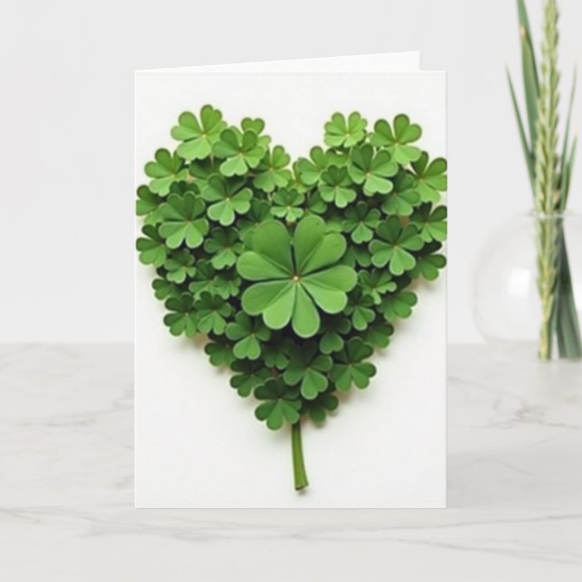 Green Leaf Heart Fortune Card (Front)