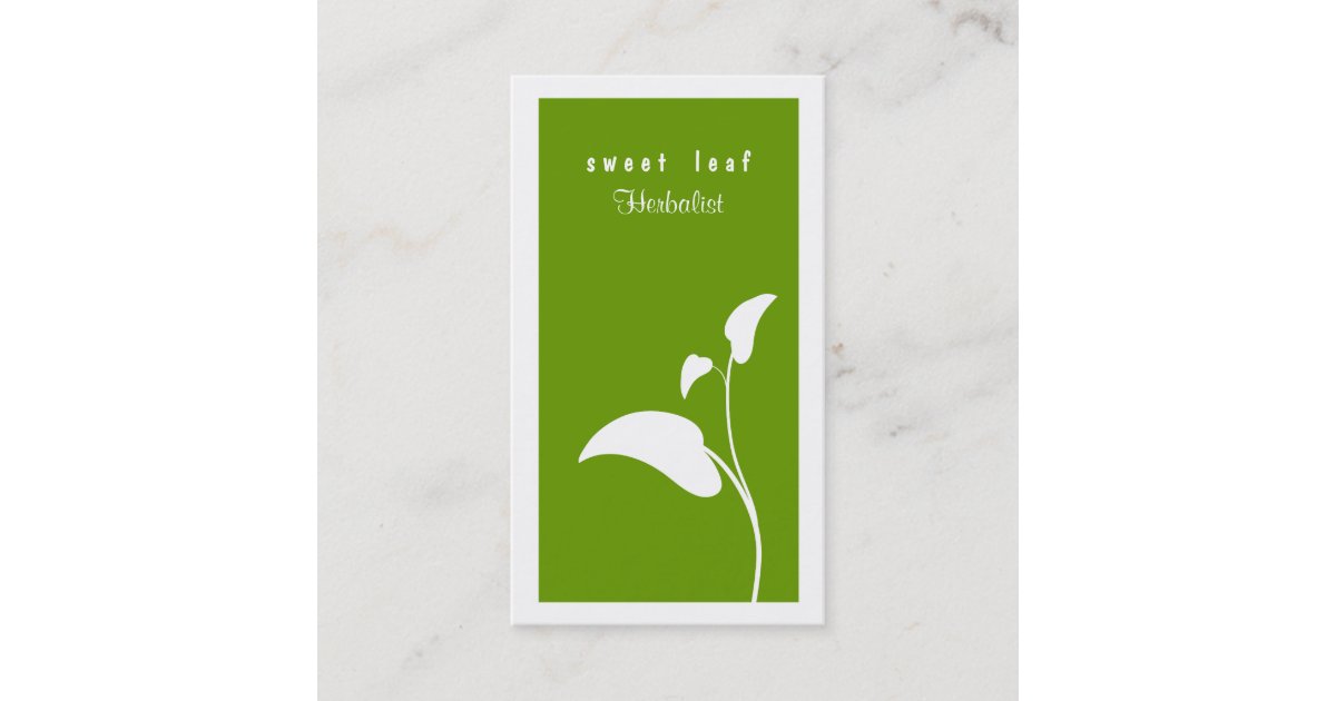 Green Leaf Herbalist Business Card Zazzle