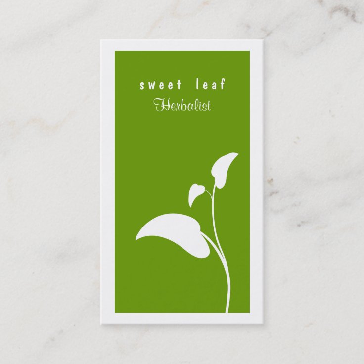 Green Leaf Herbalist Business Card Zazzle