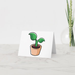 Green Leaf Houseplant Letterpress Thank You Card