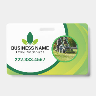 Green Leaf Lawn Care Logo Landscaping Badge