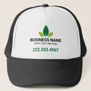 Green Leaf Lawn Care Logo Landscaping Trucker Hat