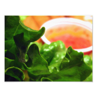 Green Leaf Lettuce with Orange Sauce Food Photo