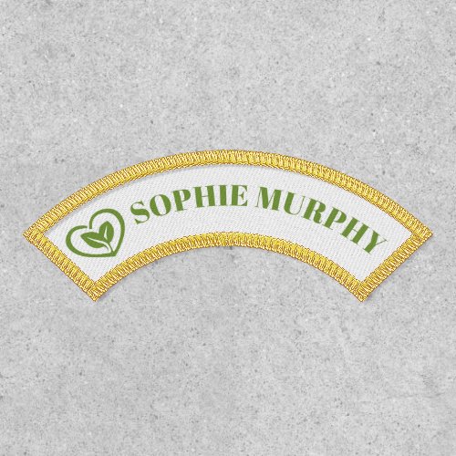 Green leaf logo custom id name tag patch