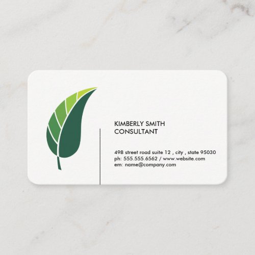 Green Leaf  Minimalist Business Card