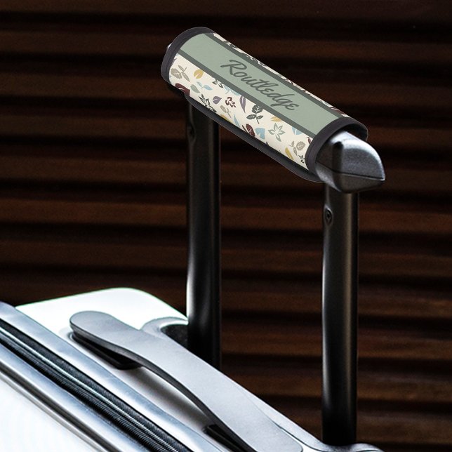 Green Leaf Monogram Luggage Handle Wrap (Creator Uploaded)