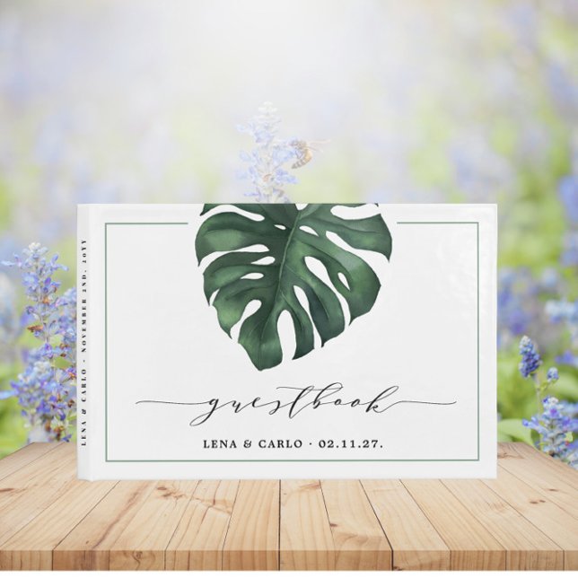 Green Leaf Monstera Wedding Guest Book (Creator Uploaded)