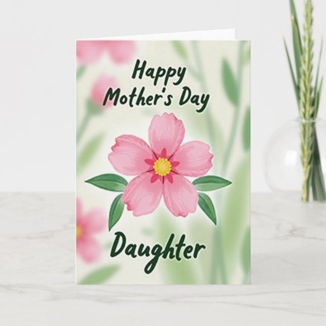 Green Leaf Mothers Day Art Card (Front)