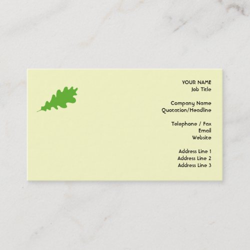Green Leaf, Oak Tree leaf Design. Business Card Templates