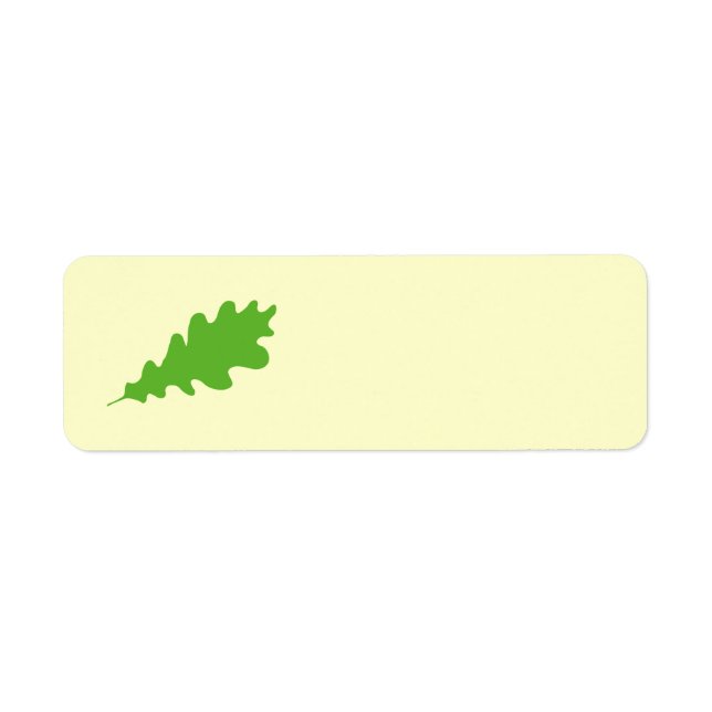 Green Leaf, Oak Tree leaf Design. Label (Front)