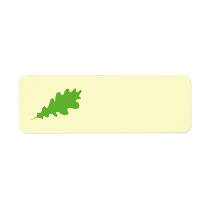 Green Leaf, Oak Tree leaf Design. Custom Return Address Label