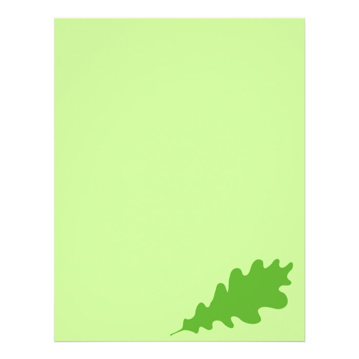 Green Leaf, Oak Tree leaf Design. Customized Letterhead
