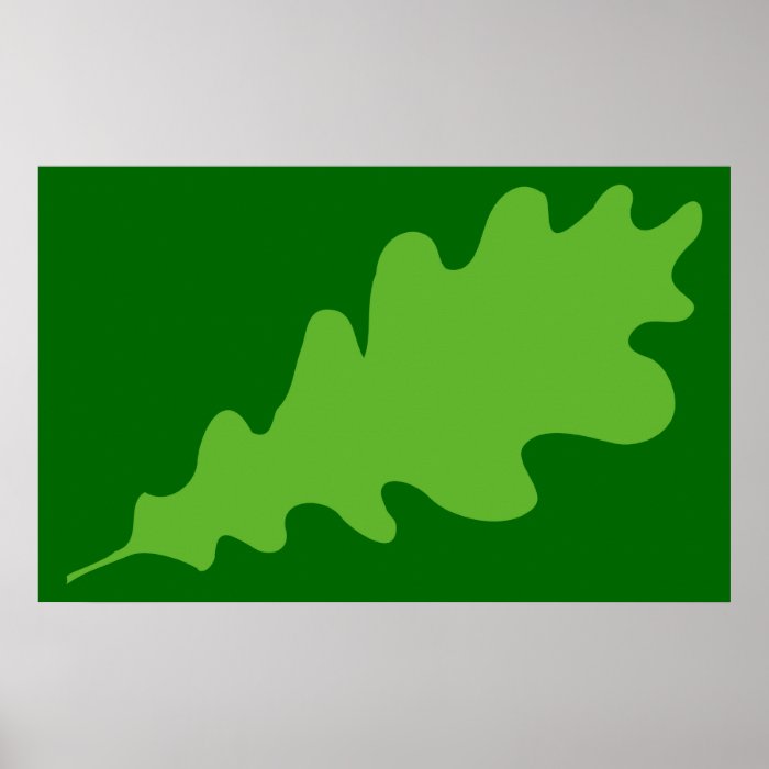 Green Leaf, Oak Tree leaf Design. Poster