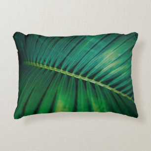 Green Leaf Palm Frond Tropical Nature Photo Accent Pillow