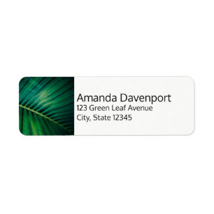 Green Leaf Palm Frond Tropical Nature Photo Label