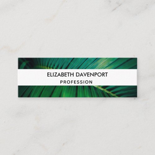 Green Leaf Palm Frond Tropical Nature Photo Mini Business Card