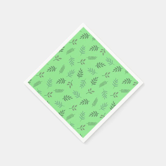 Green Leaf Party Napkins – Fresh Botanical Look (Corner)