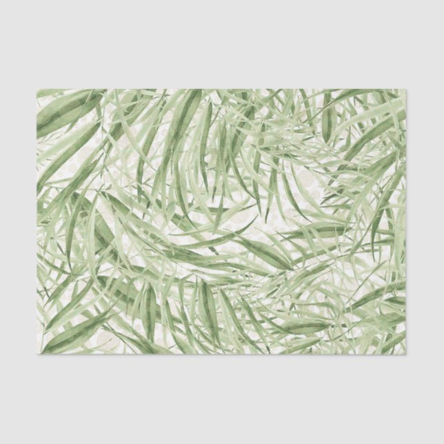 Green Leaf Pattern 16 Tissue Paper (Front)
