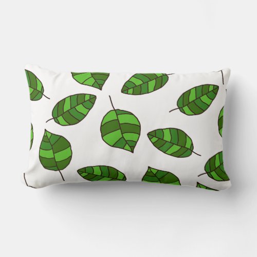 Green leaf pattern adjustable lumbar pillow