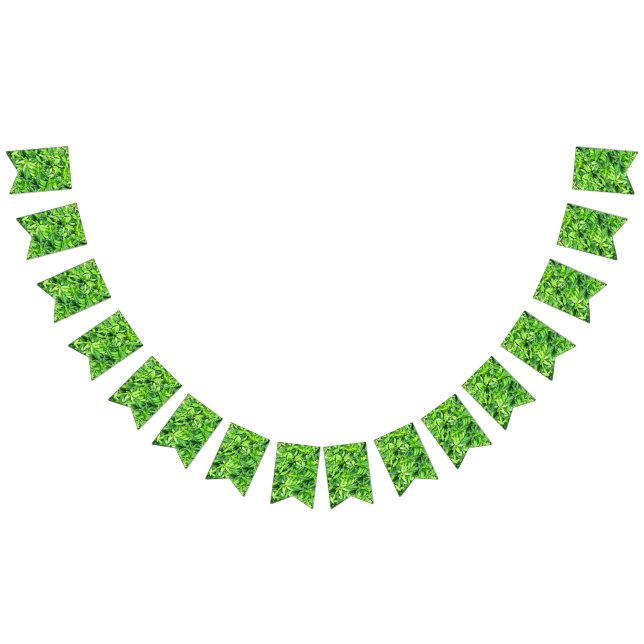 Green Leaf Pattern – Botanical Nature Art Bunting Flags (All)