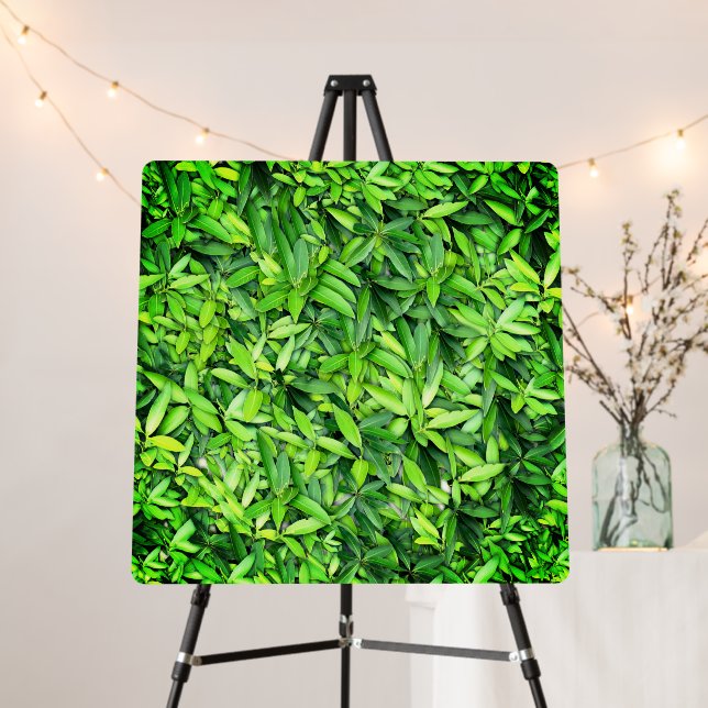 Green Leaf Pattern – Botanical Nature Art Foam Board (In Situ (Stand))