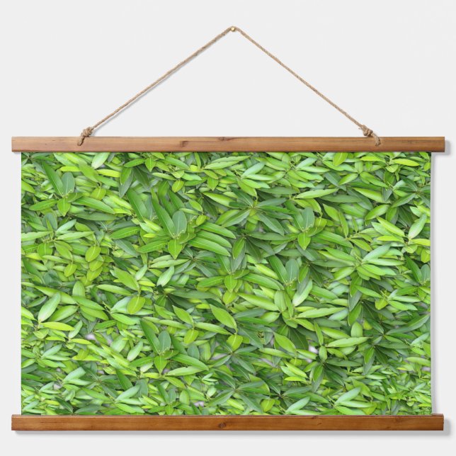 Green Leaf Pattern – Botanical Nature Art Hanging Tapestry (Front)