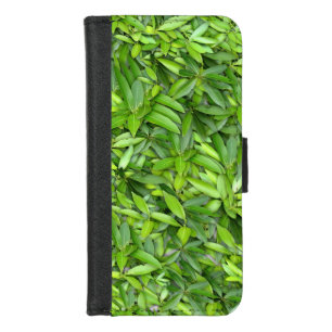 Green Leaf Pattern – Botanical Nature Art iPhone 8/7 Wallet Case