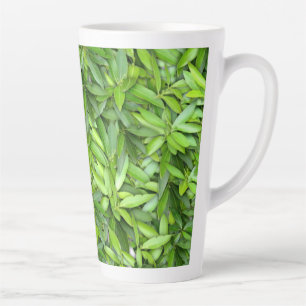 Green Leaf Pattern – Botanical Nature Art Latte Mug