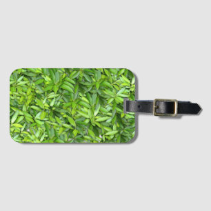 Green Leaf Pattern – Botanical Nature Art Luggage Tag