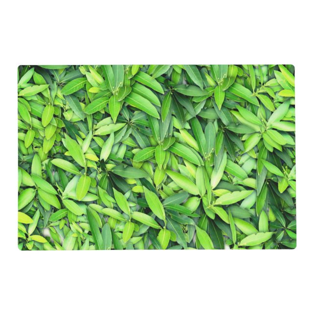 Green Leaf Pattern – Botanical Nature Art Placemat (Front)
