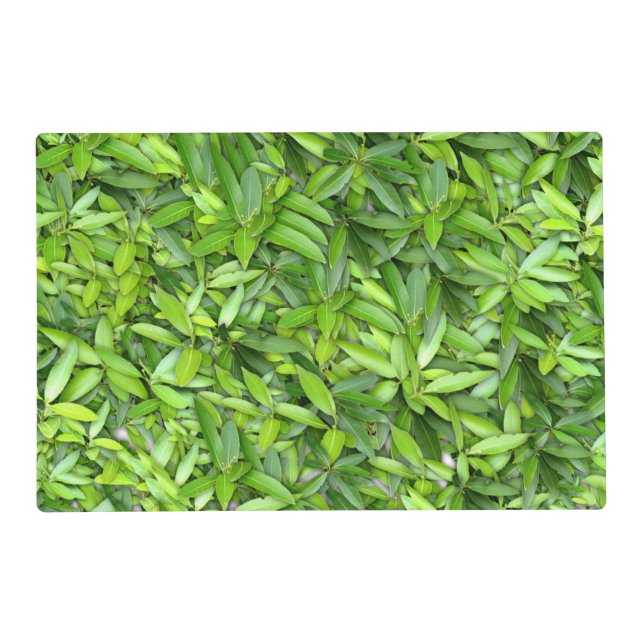 Green Leaf Pattern – Botanical Nature Art Placemat (Front)