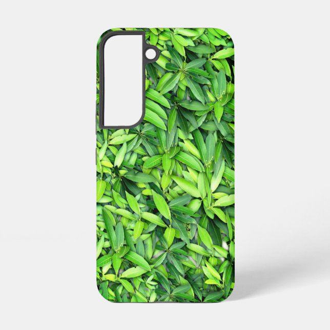 Green Leaf Pattern – Botanical Nature Art Samsung Galaxy Case (Back)