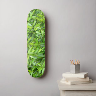 Green Leaf Pattern – Botanical Nature Art Skateboard