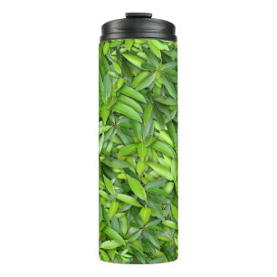 Green Leaf Pattern – Botanical Nature Art Thermal Tumbler